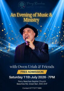 of Music & Ministry featuring former Perry Beeches pastor Owen Uriah and special guests.